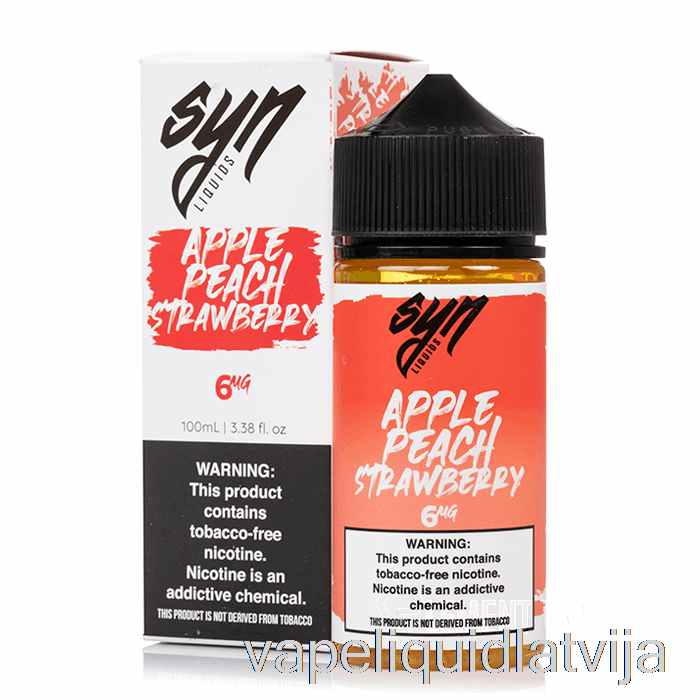 Apple Peach Strawberry - Syn Liquid - 100ml 0mg Vape šķidrums